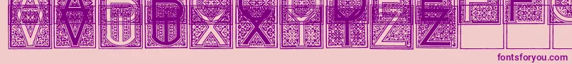 フォントMosaicI – ピンクの背景に紫のフォント