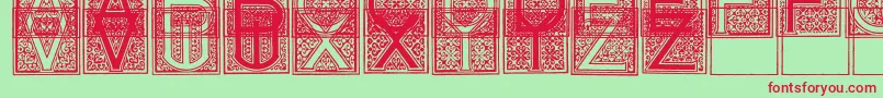Czcionka MosaicI – czerwone czcionki na zielonym tle
