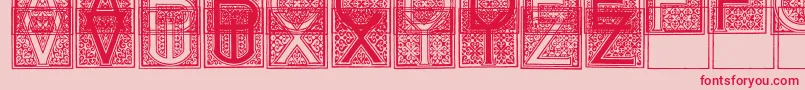 フォントMosaicI – ピンクの背景に赤い文字