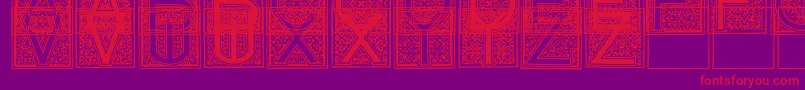フォントMosaicI – 紫の背景に赤い文字