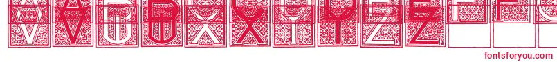MosaicI-fontti – punaiset fontit valkoisella taustalla