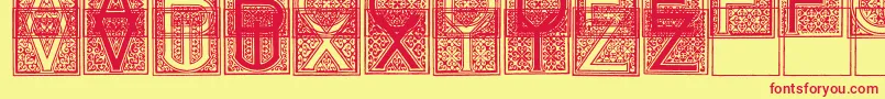 MosaicI-Schriftart – Rote Schriften auf gelbem Hintergrund