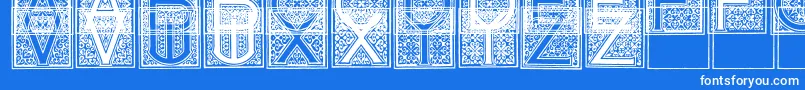 Шрифт MosaicI – белые шрифты на синем фоне
