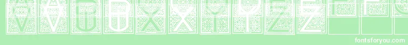Fonte MosaicI – fontes brancas em um fundo verde