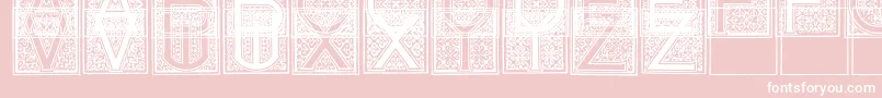 Czcionka MosaicI – białe czcionki na różowym tle