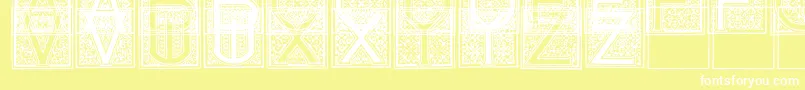 フォントMosaicI – 黄色い背景に白い文字