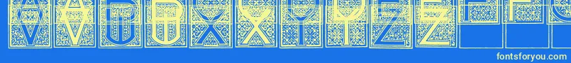 MosaicI-fontti – keltaiset fontit sinisellä taustalla