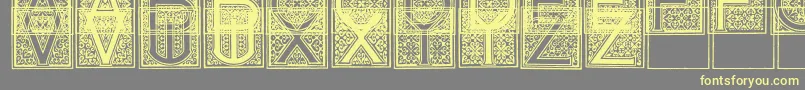 MosaicI-Schriftart – Gelbe Schriften auf grauem Hintergrund
