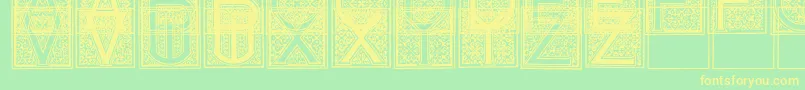 MosaicI Font – Yellow Fonts on Green Background