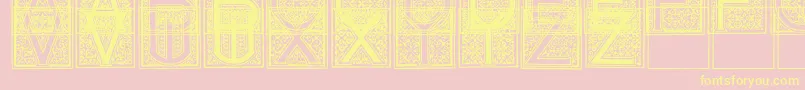 Шрифт MosaicI – жёлтые шрифты на розовом фоне