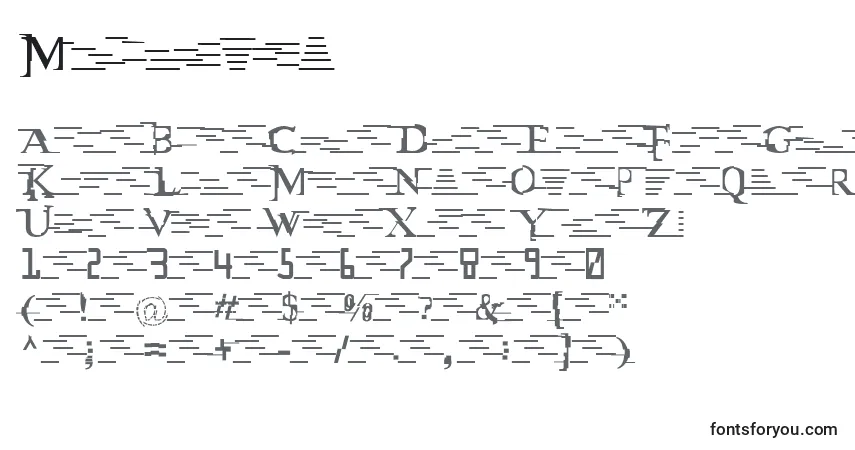 Шрифт Miltown – алфавит, цифры, специальные символы
