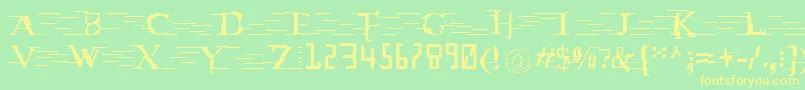 Miltown Font – Yellow Fonts on Green Background