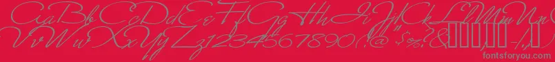 MonikaItalic Font – Gray Fonts on Red Background