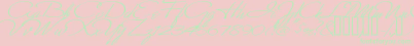 MonikaItalic Font – Green Fonts on Pink Background