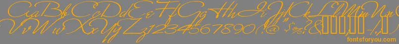 MonikaItalic Font – Orange Fonts on Gray Background