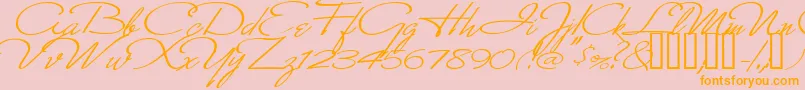 MonikaItalic Font – Orange Fonts on Pink Background