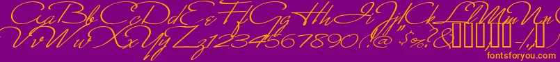 MonikaItalic Font – Orange Fonts on Purple Background