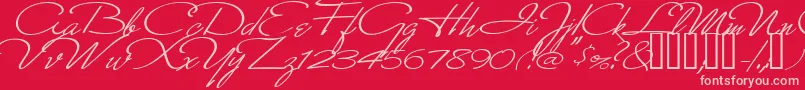 MonikaItalic Font – Pink Fonts on Red Background