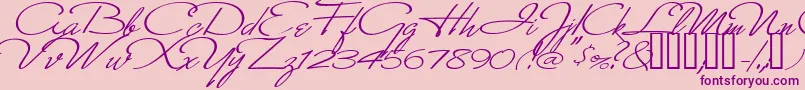 MonikaItalic Font – Purple Fonts on Pink Background
