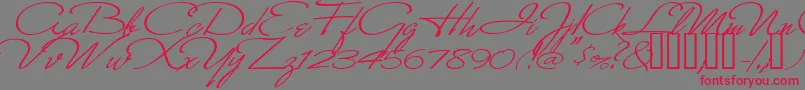 MonikaItalic Font – Red Fonts on Gray Background