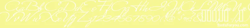 MonikaItalic Font – White Fonts on Yellow Background