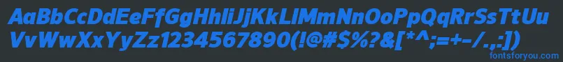 NuorderBlackitalic Font – Blue Fonts on Black Background