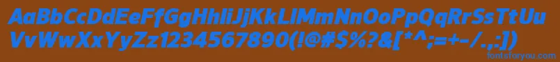 NuorderBlackitalic Font – Blue Fonts on Brown Background