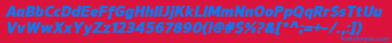 NuorderBlackitalic Font – Blue Fonts on Red Background