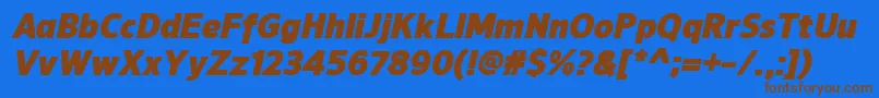 NuorderBlackitalic Font – Brown Fonts on Blue Background