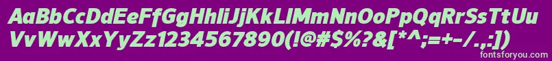 NuorderBlackitalic Font – Green Fonts on Purple Background