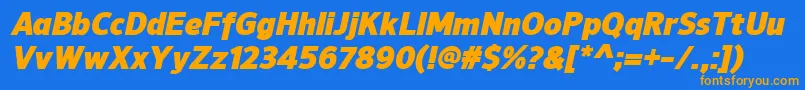NuorderBlackitalic Font – Orange Fonts on Blue Background