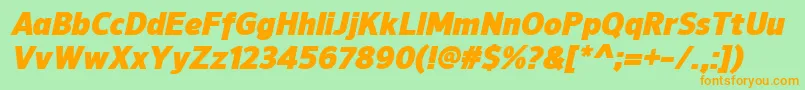 NuorderBlackitalic Font – Orange Fonts on Green Background