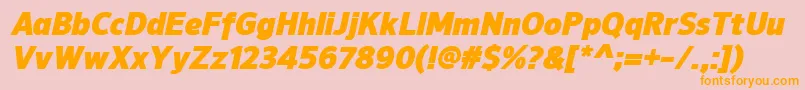 NuorderBlackitalic Font – Orange Fonts on Pink Background
