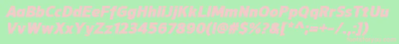 NuorderBlackitalic Font – Pink Fonts on Green Background