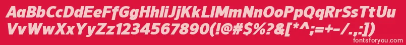 NuorderBlackitalic Font – Pink Fonts on Red Background