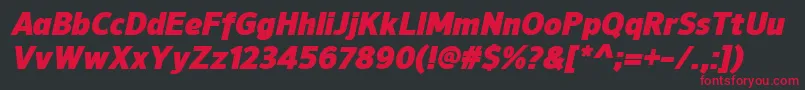 NuorderBlackitalic Font – Red Fonts on Black Background