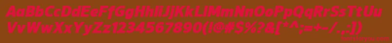 フォントNuorderBlackitalic – 赤い文字が茶色の背景にあります。