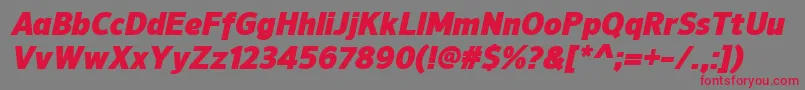 NuorderBlackitalic Font – Red Fonts on Gray Background