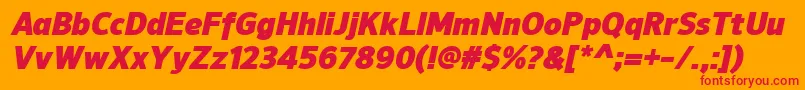 NuorderBlackitalic Font – Red Fonts on Orange Background