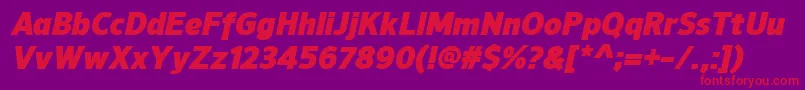 NuorderBlackitalic Font – Red Fonts on Purple Background