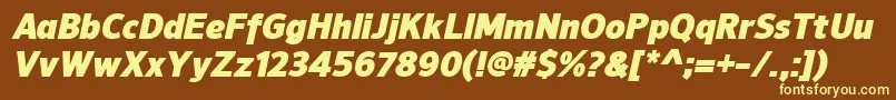 NuorderBlackitalic Font – Yellow Fonts on Brown Background