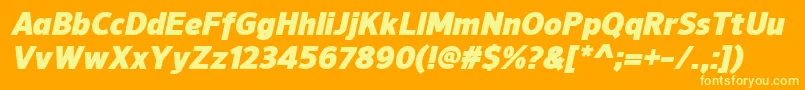 NuorderBlackitalic Font – Yellow Fonts on Orange Background