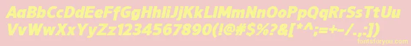 NuorderBlackitalic Font – Yellow Fonts on Pink Background