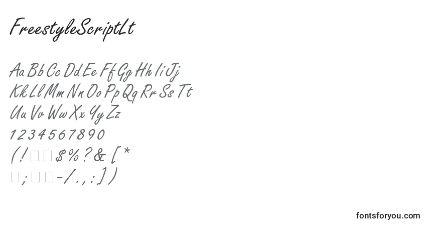 Schriftart FreestyleScriptLt – Alphabet, Zahlen, spezielle Symbole