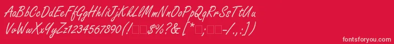 FreestyleScriptLt Font – Pink Fonts on Red Background