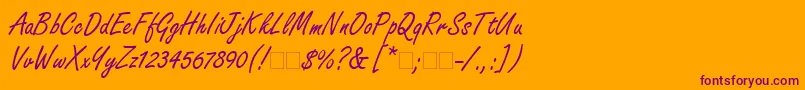 Шрифт FreestyleScriptLt – фиолетовые шрифты на оранжевом фоне