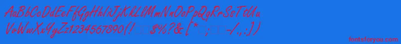 FreestyleScriptLt Font – Red Fonts on Blue Background