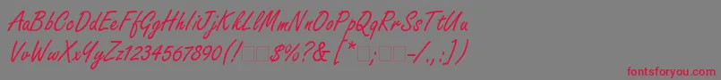 FreestyleScriptLt Font – Red Fonts on Gray Background