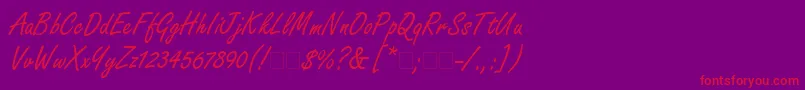FreestyleScriptLt Font – Red Fonts on Purple Background