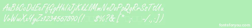 FreestyleScriptLt Font – White Fonts on Green Background